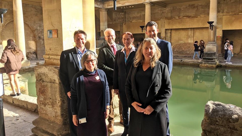 Tourism Minister Nigel Huddleston at The Roman Baths in Bath, UK